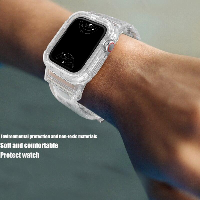 Glacier Transparent Silicone Stylish Band + Case