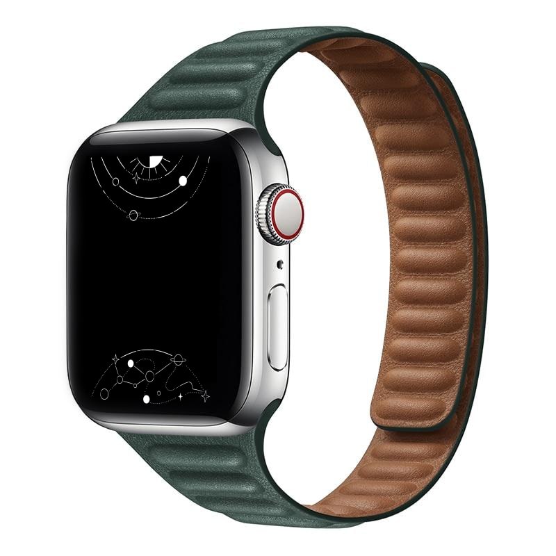 Vistel Slim Leather Magnetic Link Band For Apple Watch 1 10 SE SE2 Ultra Ultra2 Luxury iWatch Strap Astra Straps Singapore