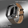 Fumi Genuine Leather Band With Metal Case