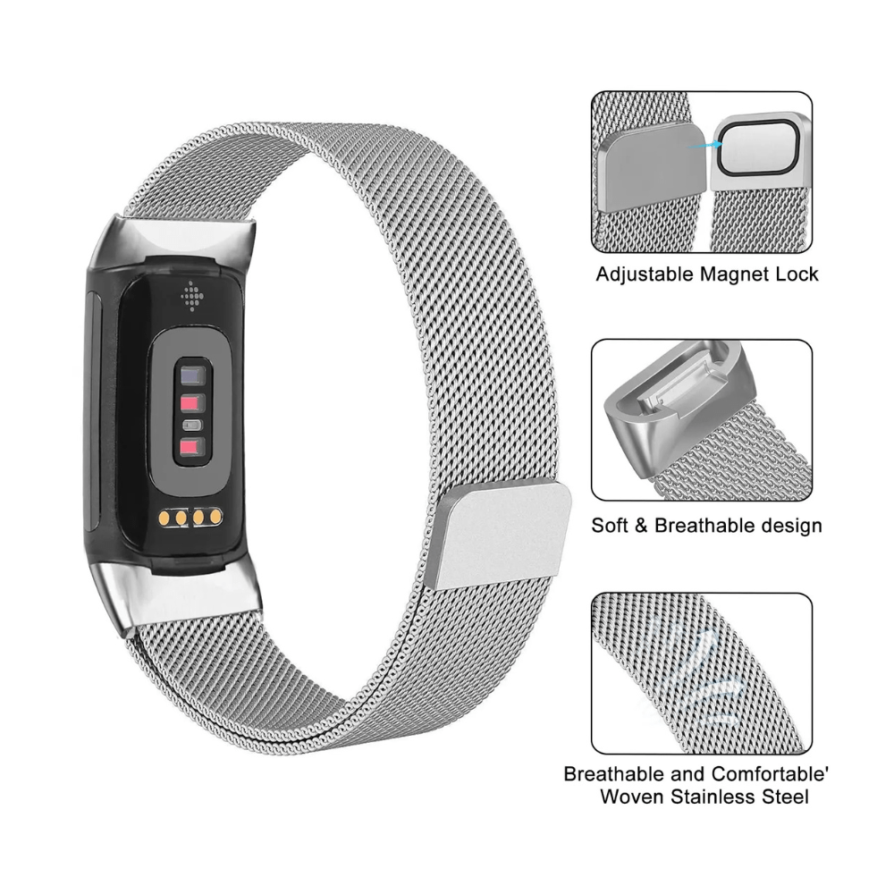 Lacteus Milanese Steel Band For Fitbit Charge