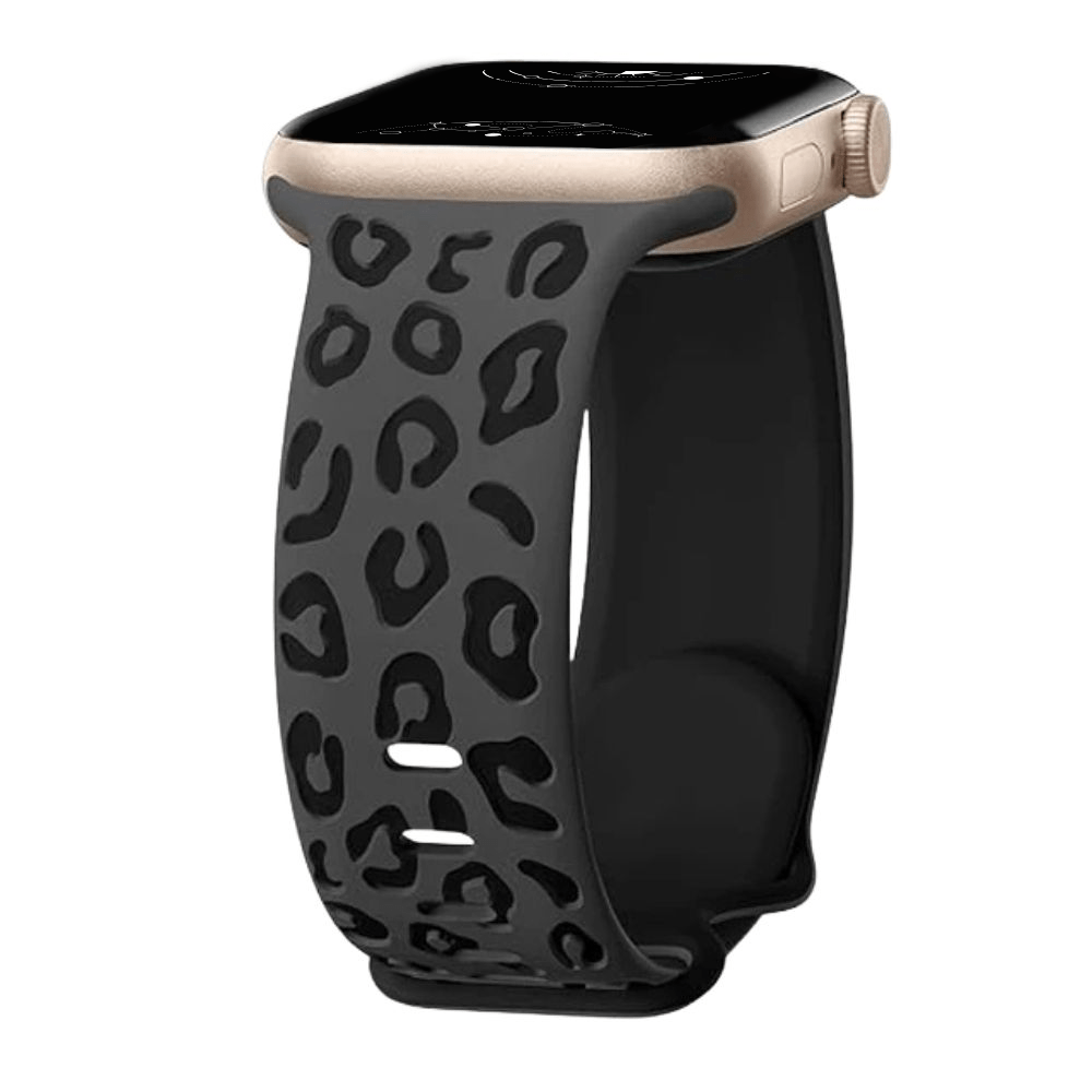 Obvius Silicone Band With Engraved Leopard Pattern