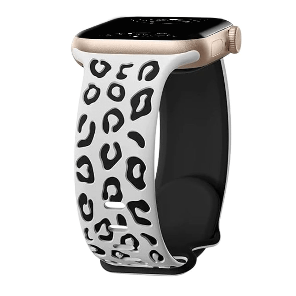 Obvius Silicone Band With Engraved Leopard Pattern