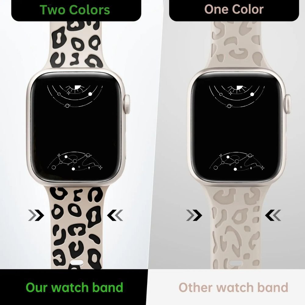 Obvius Silicone Band With Engraved Leopard Pattern