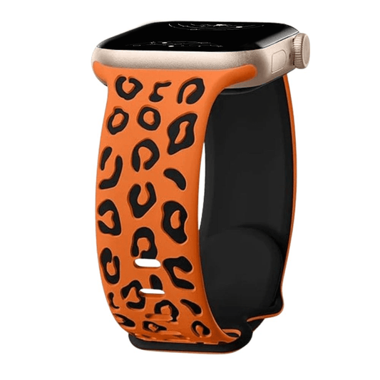 Obvius Silicone Band With Engraved Leopard Pattern