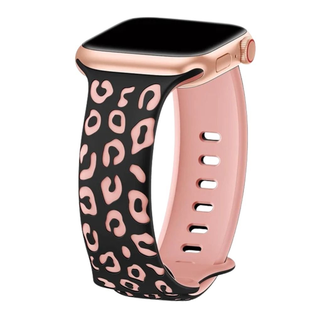 Obvius Silicone Band With Engraved Leopard Pattern