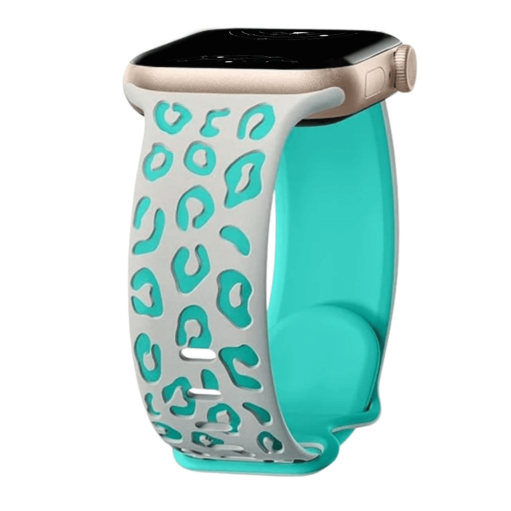 Obvius Silicone Band With Engraved Leopard Pattern