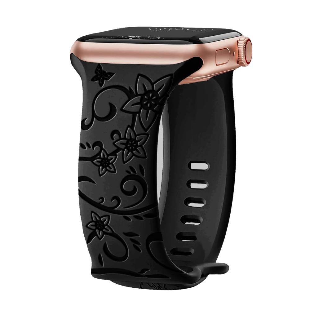 Levo Floral Engraved Silicone Band