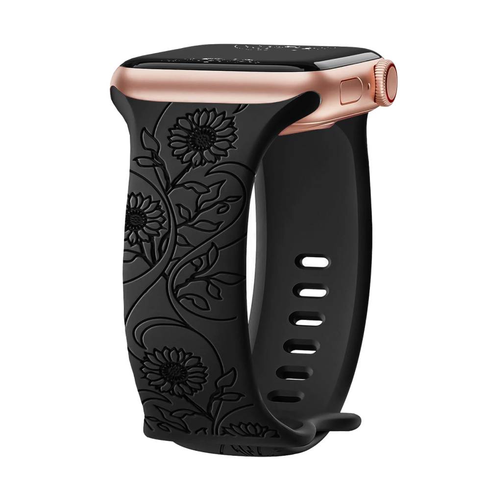 Levo Floral Engraved Silicone Band