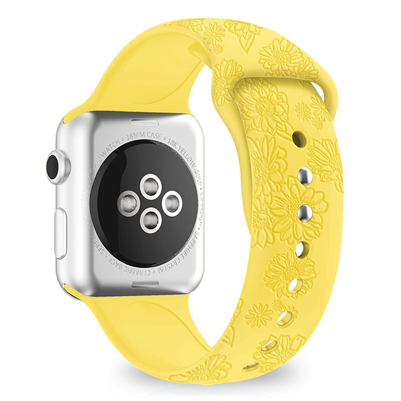 Flos Engraved Silicone Band For Apple Watch - Astra Straps