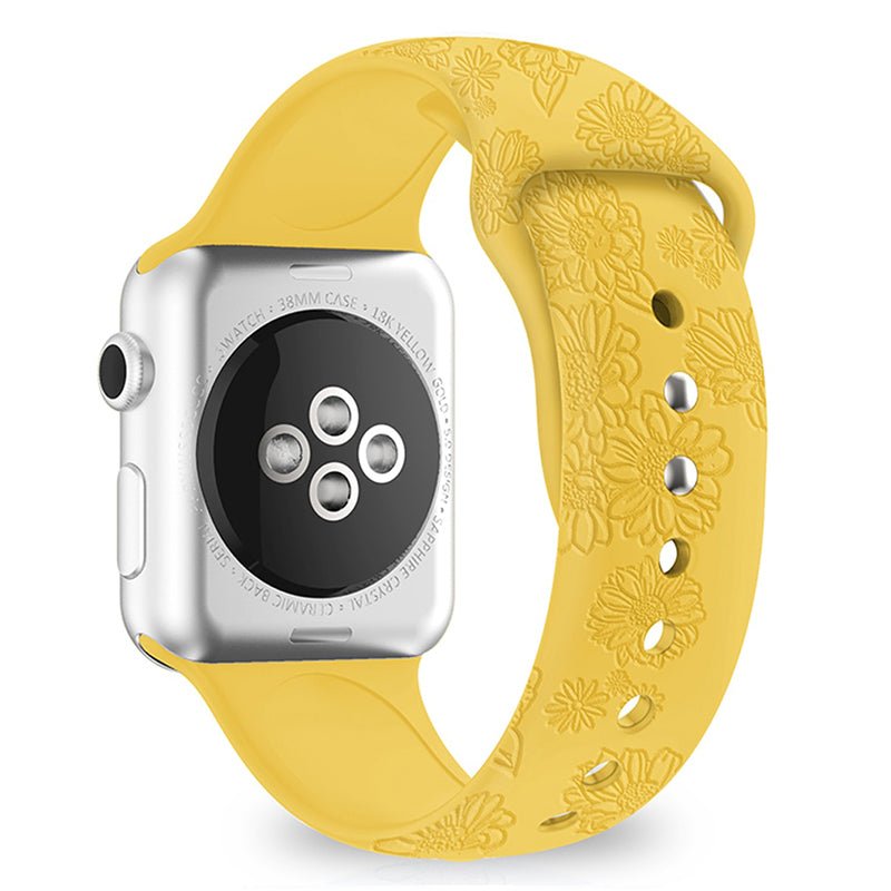 Flos Engraved Silicone Band For Apple Watch - Astra Straps